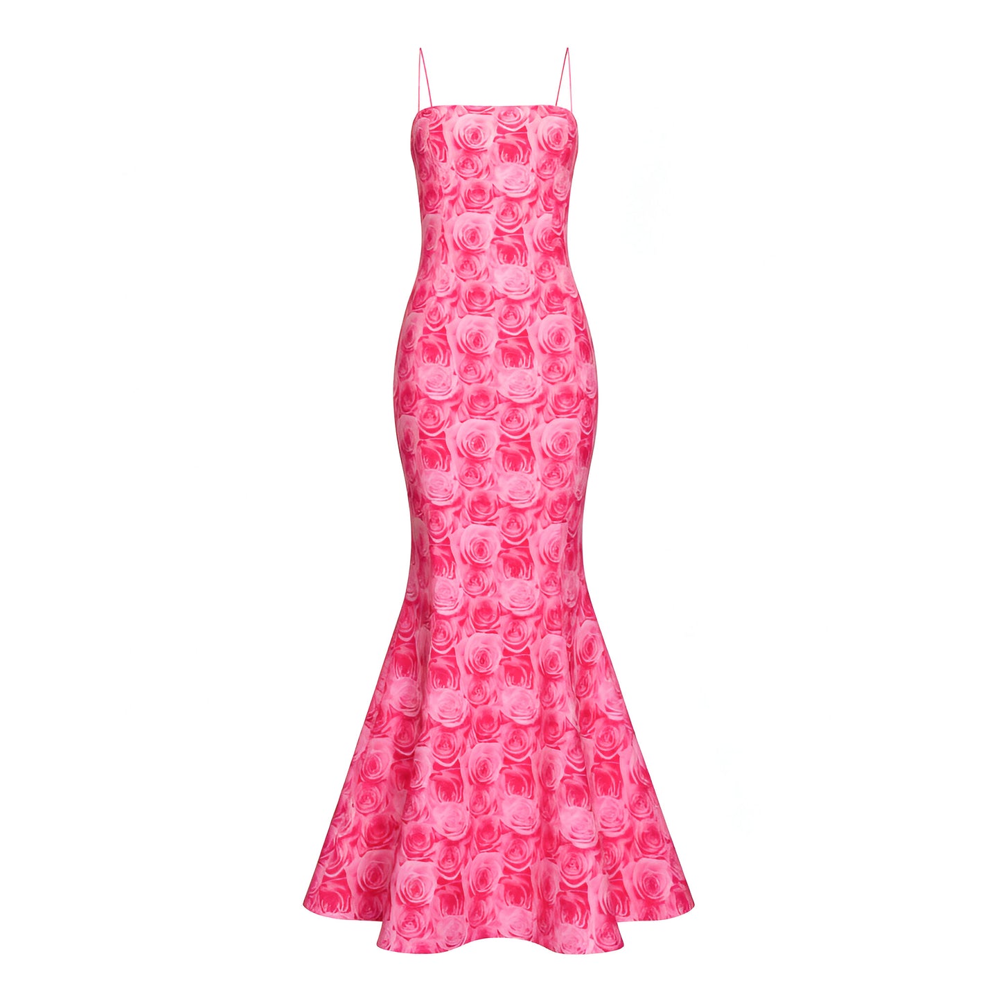 Escada 2000 Pink Roses Silk Gown - Runway