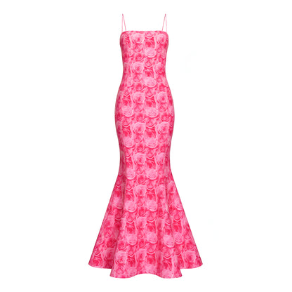 Escada 2000 Pink Roses Silk Gown - Runway