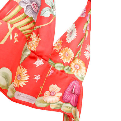 Salvatore Ferragamo VTG "Botanical" silk wrapped top - documented