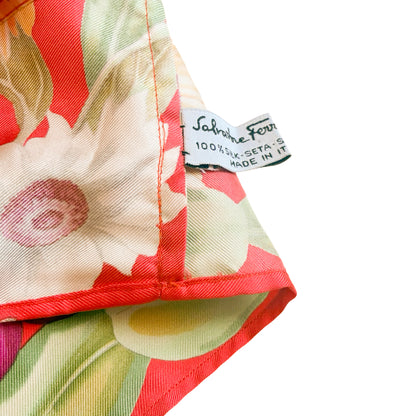 Salvatore Ferragamo VTG "Botanical" silk wrapped top - documented
