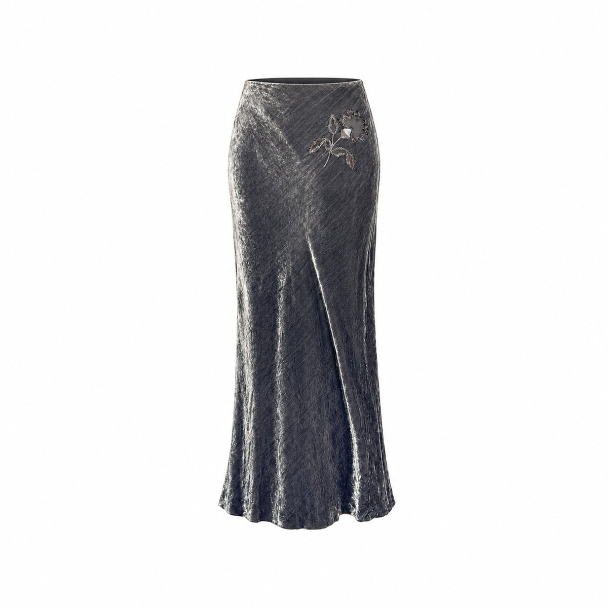 Iceberg 1998 silk velvet embellished skirt