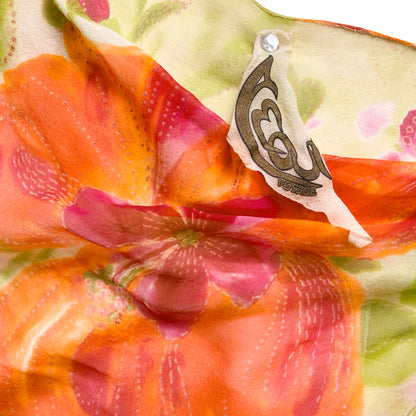 Voyage VTG Floral Silk Chiffon Ruched Dress