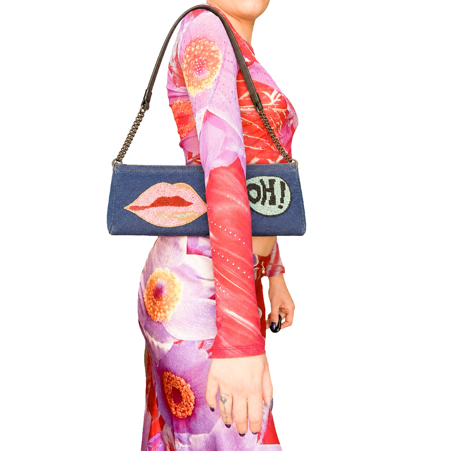 Maison Lesage RARE Beaded Denim Bag