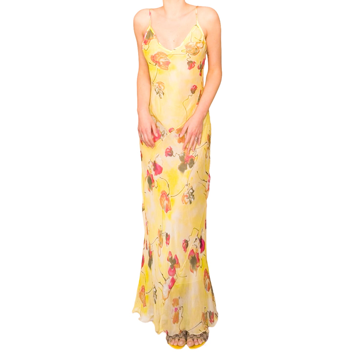 Italian 2000s Romantic Silk Maxi Dress