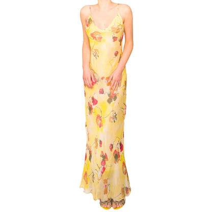 Italian 2000s Romantic Silk Maxi Dress