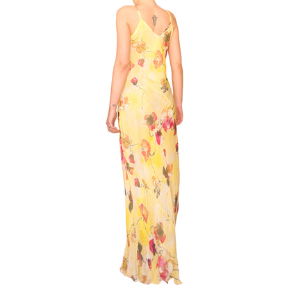 Italian 2000s Romantic Silk Maxi Dress