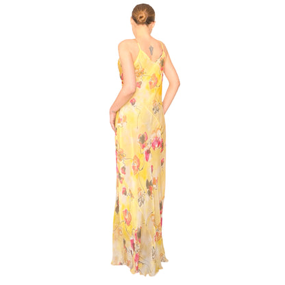 Italian 2000s Romantic Silk Maxi Dress