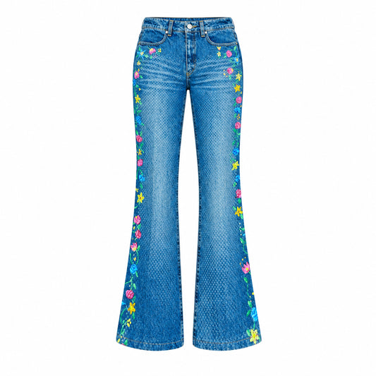 Roberto Cavalli F/W 1999 Hand-Painted Denim Pants