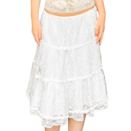 Belgian Luxury Designer VTG light lace skirt