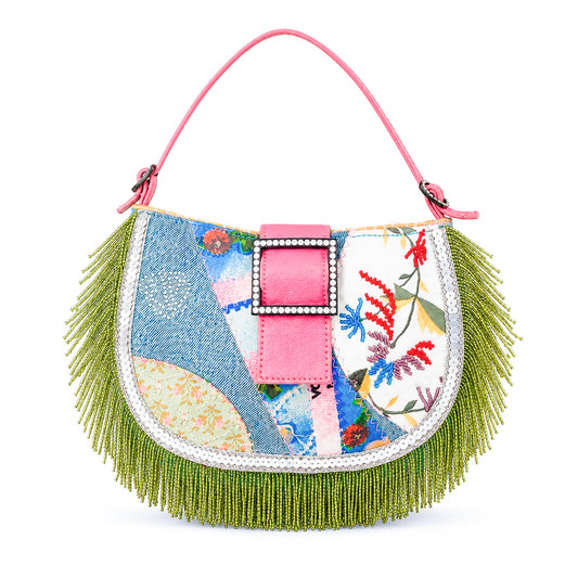 Voyage Passion VTG  Beaded Patchwork Crescent Bag - documented