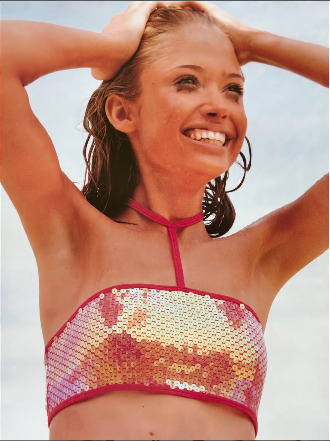 Plein Sud 1996 Gold Sequin Silk Mini Skirt - documented