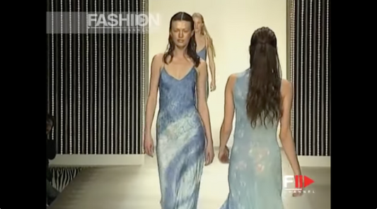 Roberto Cavalli 1999 Aquatic Shimmer Cutout Dress - documented