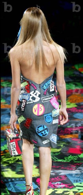 Versus Versace F/W 2002 Patchwork Bustier dress