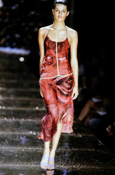 Roberto Cavalli 2000 iconic roses dress - runway