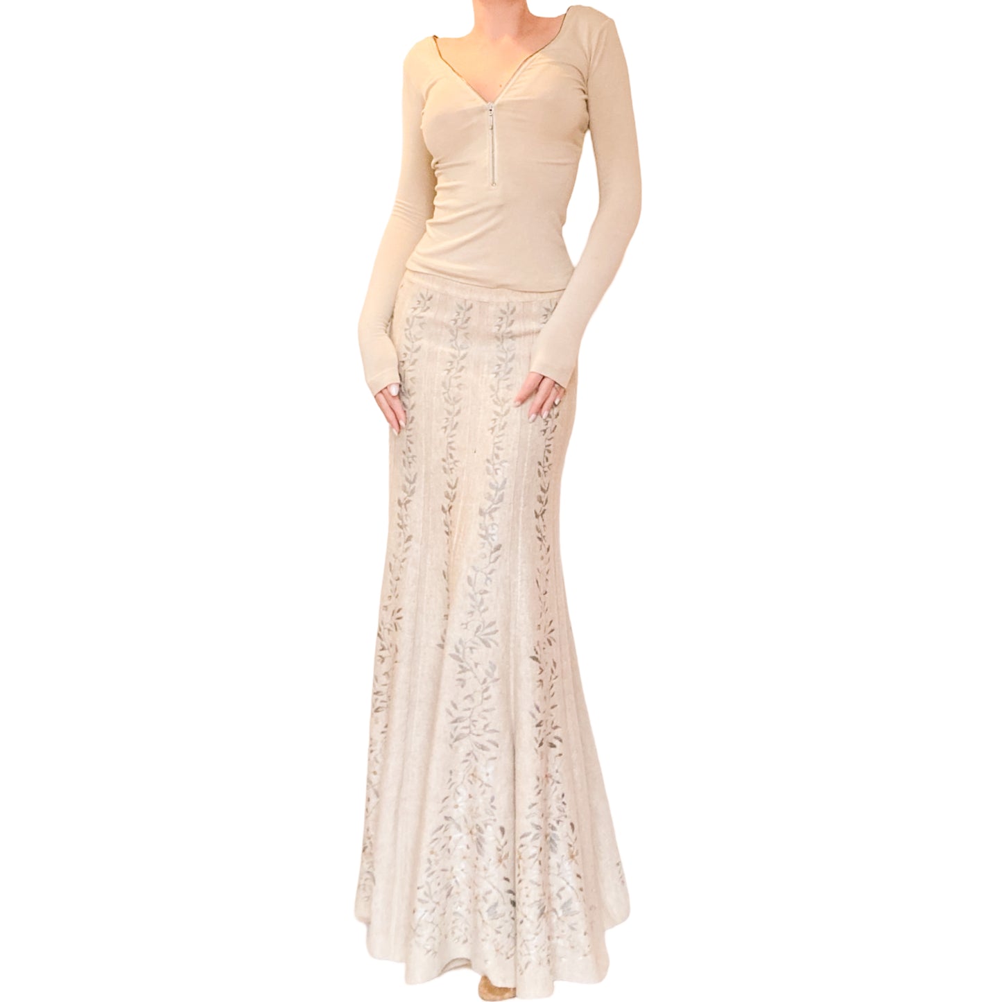 Azzedine Alaïa F/W 2000 maxi wool chenille skirt