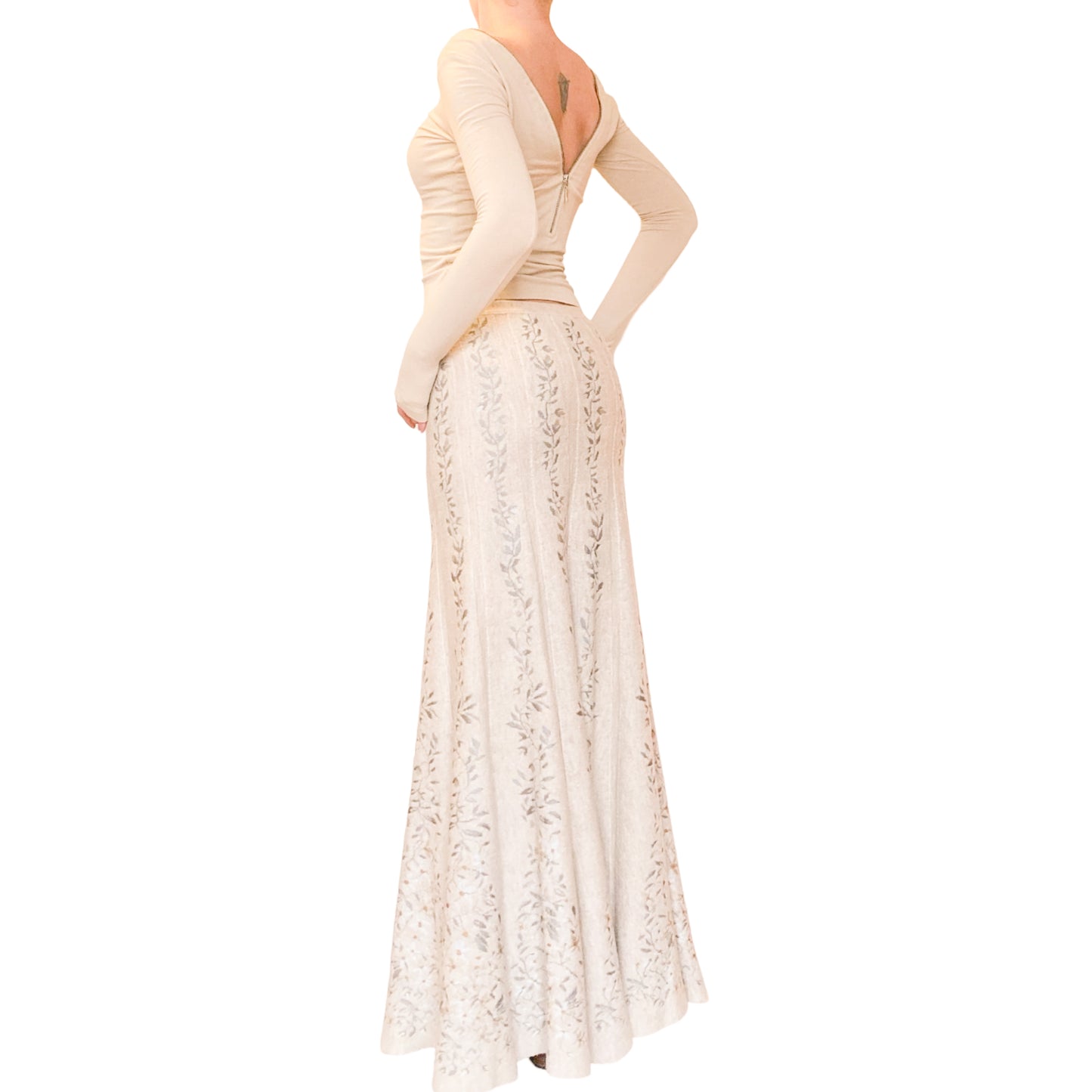 Azzedine Alaïa F/W 2000 maxi wool chenille skirt
