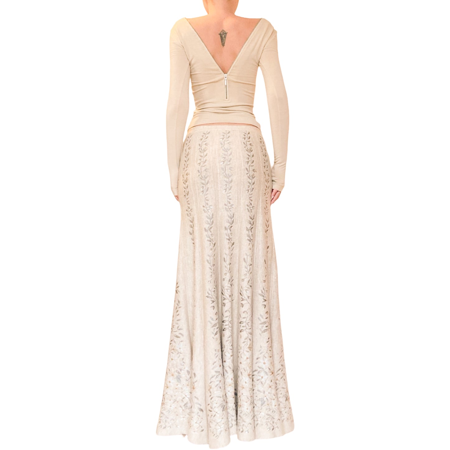 Azzedine Alaïa F/W 2000 maxi wool chenille skirt