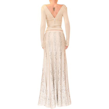 Azzedine Alaïa F/W 2000 maxi wool chenille skirt