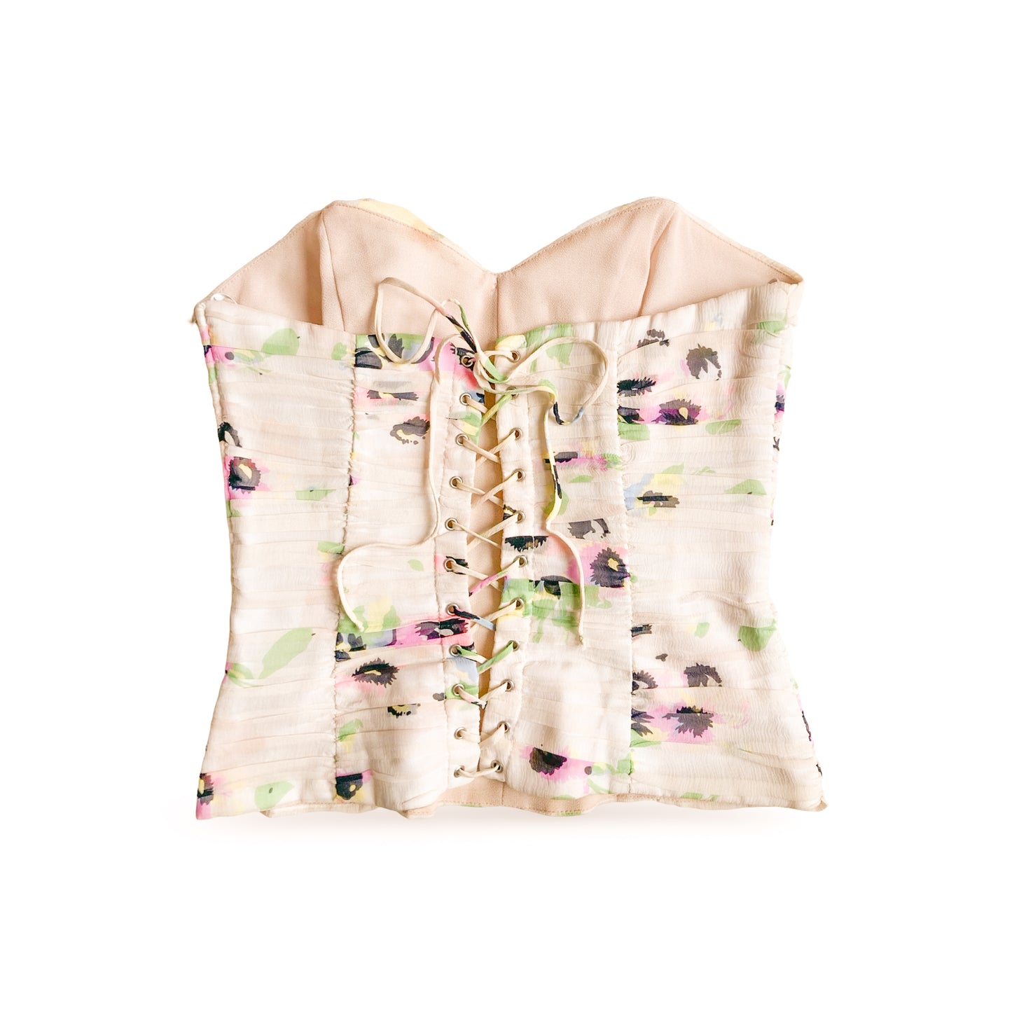 Betsey Johnson (2002) rare pleated silk bustier