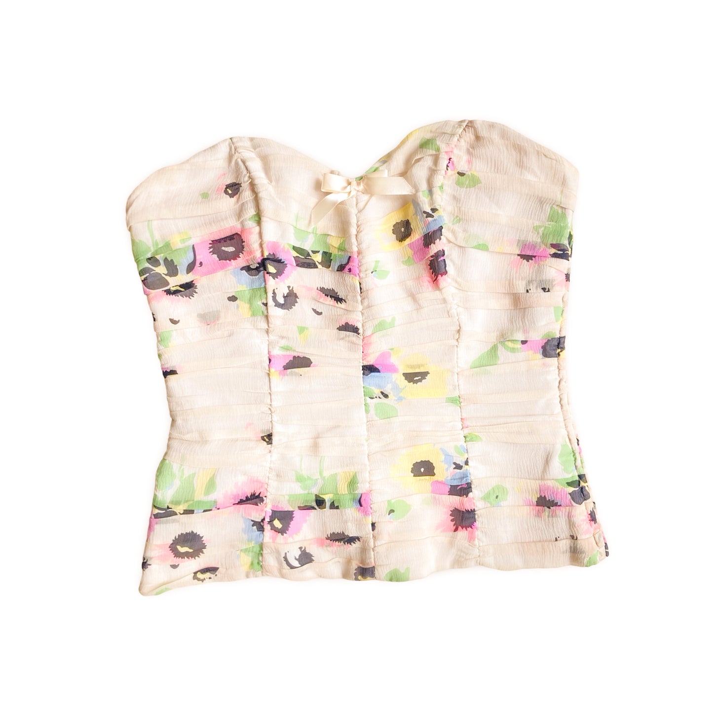 Betsey Johnson (2002) rare pleated silk bustier