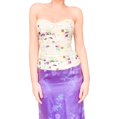 Betsey Johnson (2002) rare pleated silk bustier