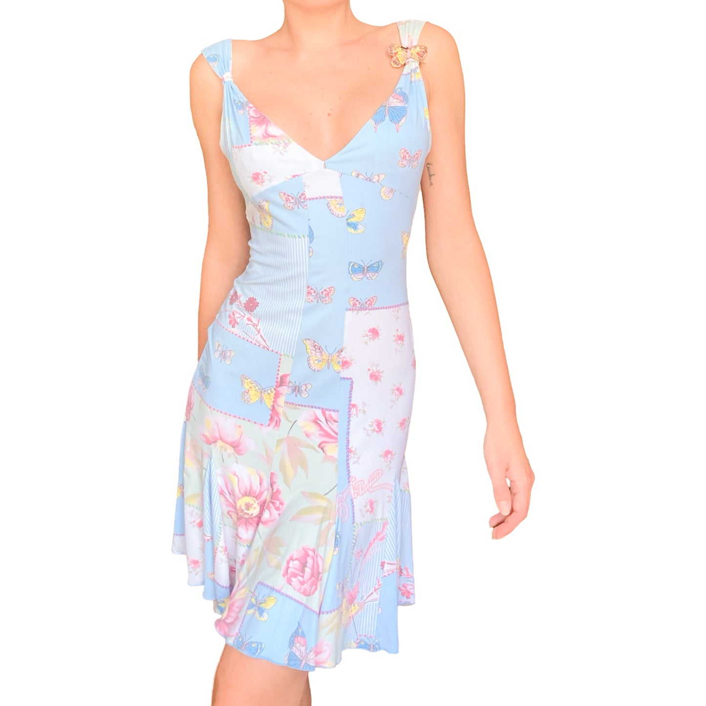 blumarine pink butterfly dress BLUMARINE