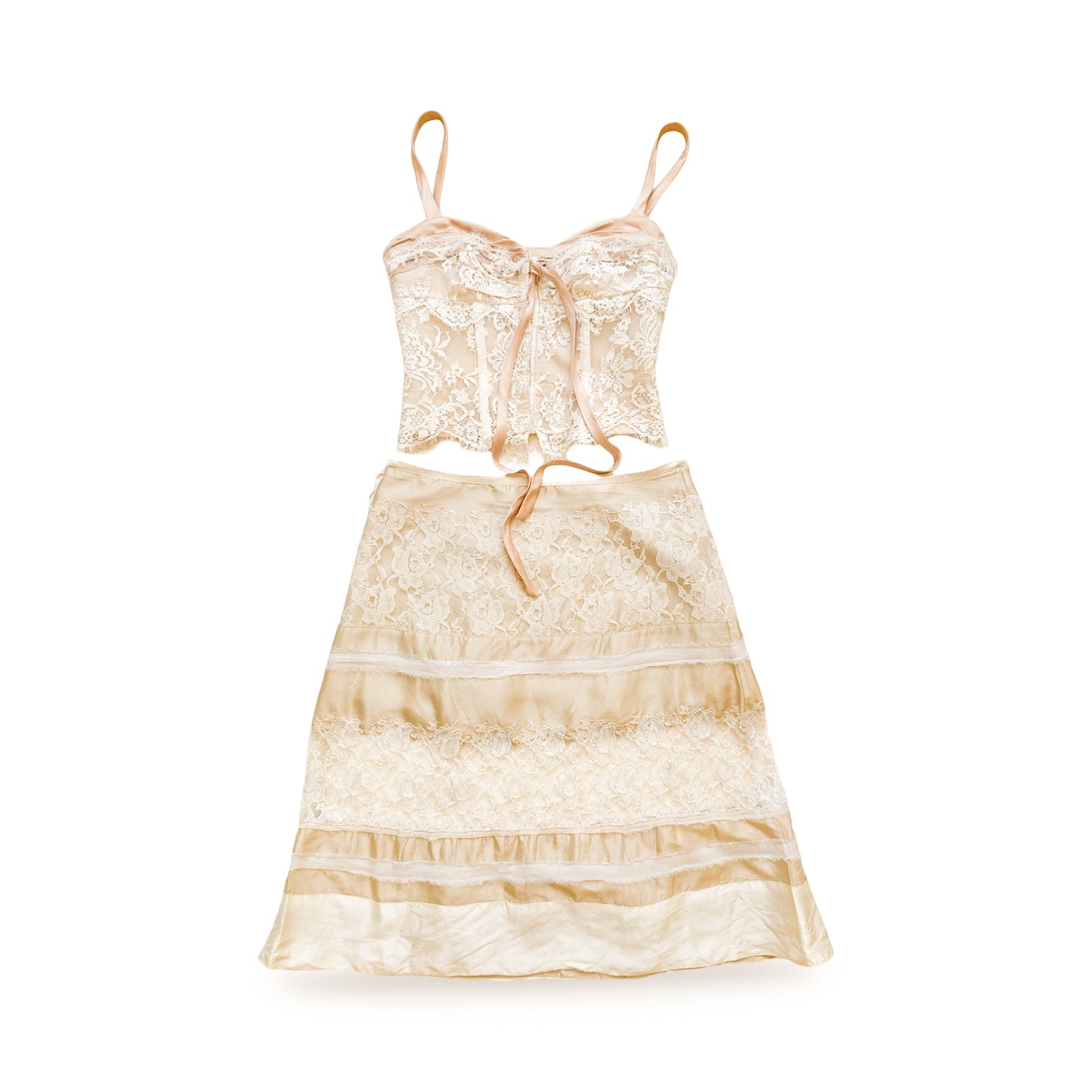 Italian Silk & Lace Angelic bustier set