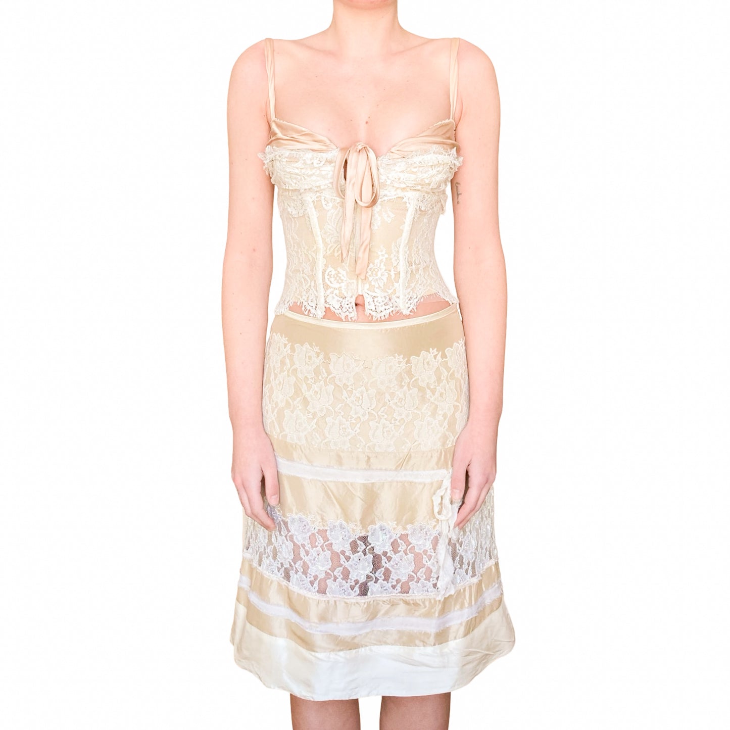 Italian Silk & Lace Angelic bustier set