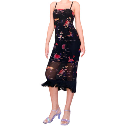 Dolce & Gabbana 1998 Mesh & Fringes dress