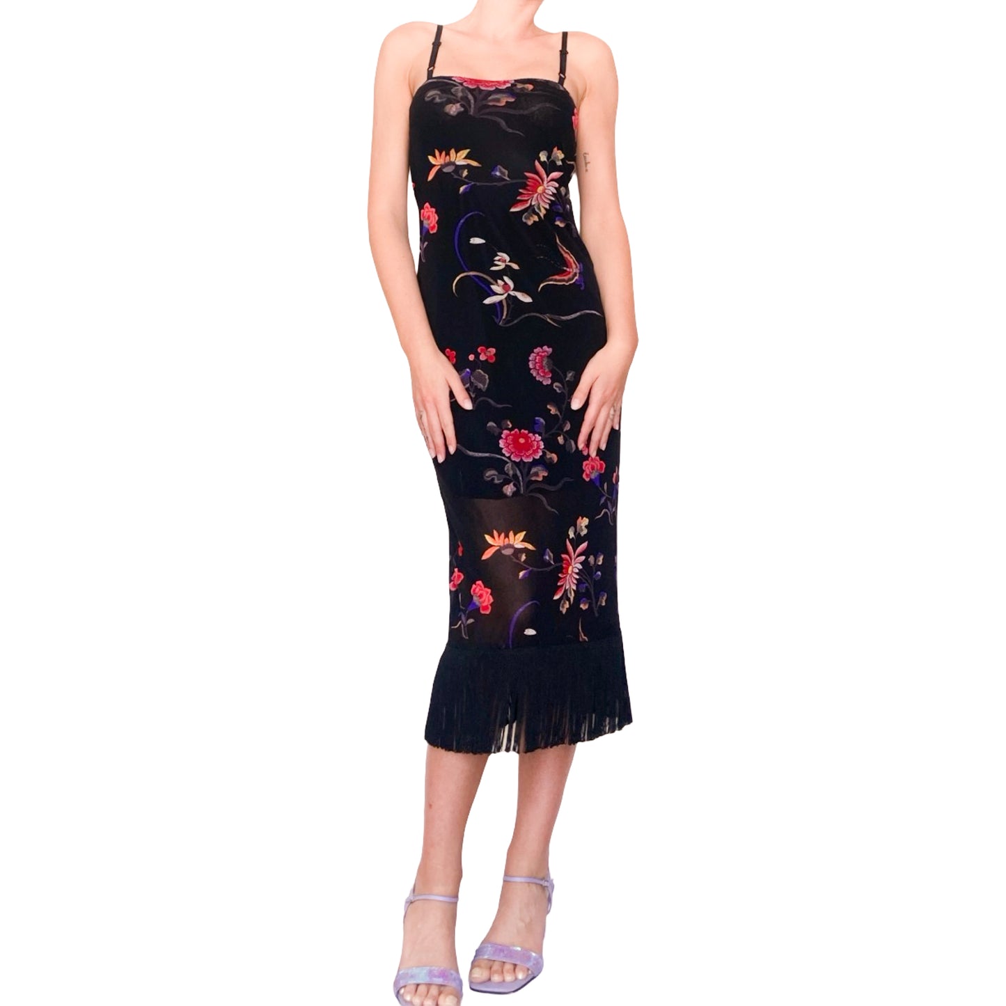 Dolce & Gabbana 1998 Mesh & Fringes dress