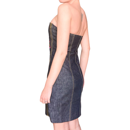 Iceberg S/S 2003 runway bustier denim dress