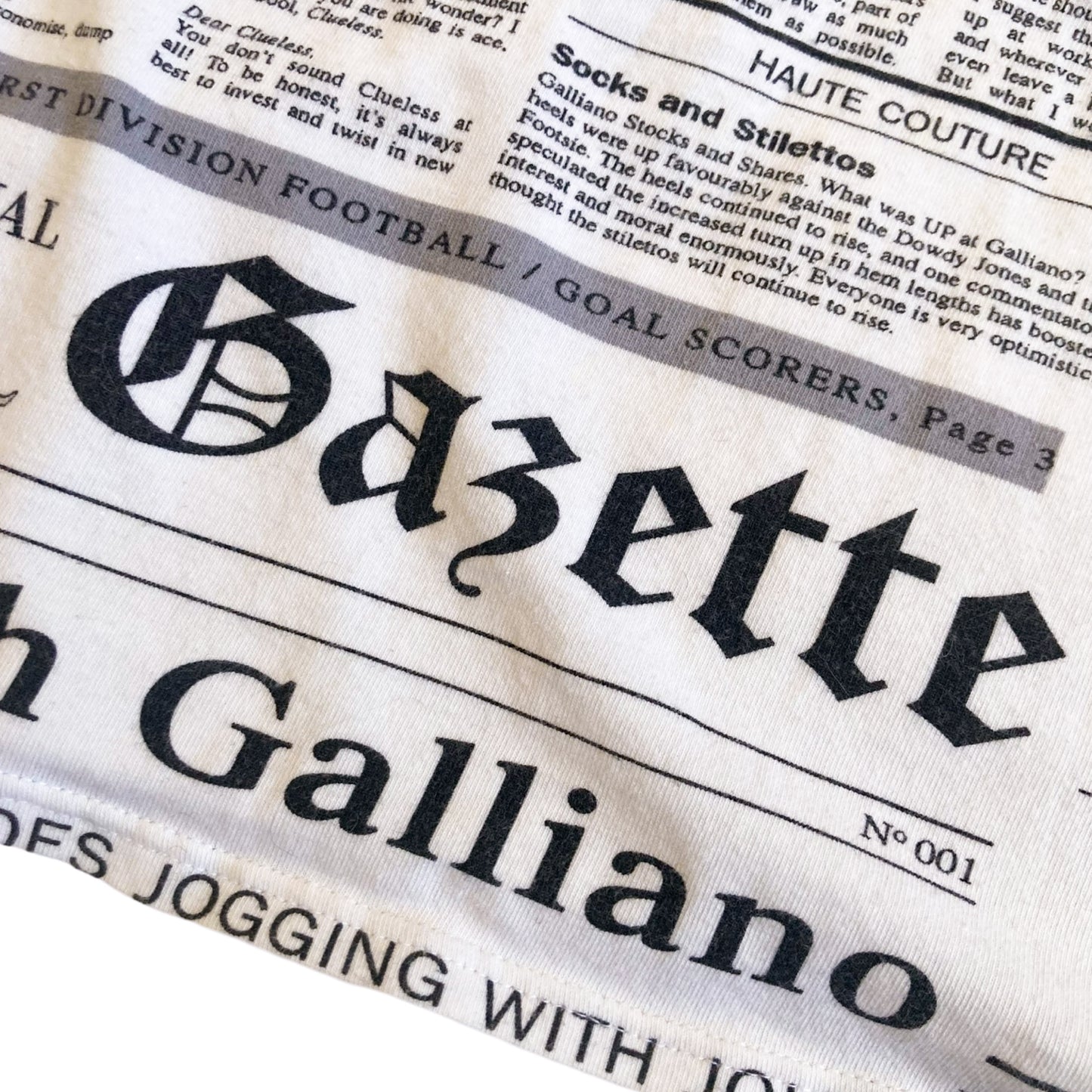 Galliano 2000's Gazette Print Top