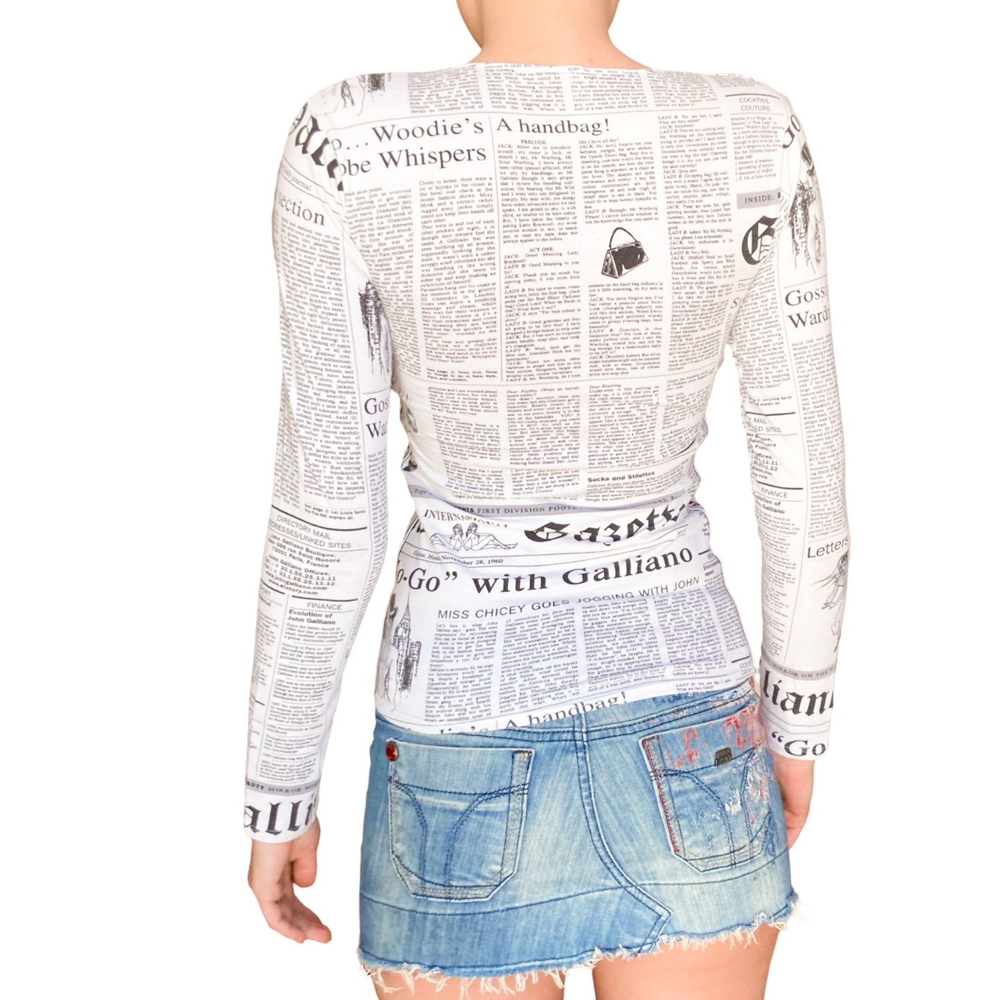 Galliano 2000's Gazette Print Top