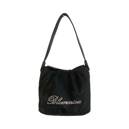 Blumarine 2000's nylon butterflies & strass shoulder bag