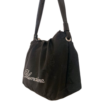 Blumarine 2000's nylon butterflies & strass shoulder bag