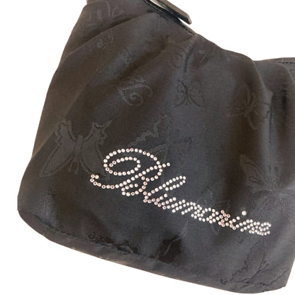 Blumarine 2000's nylon butterflies & strass shoulder bag