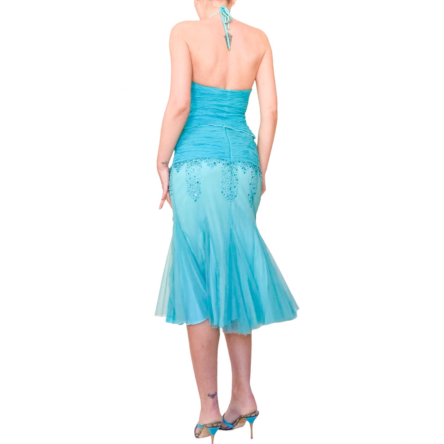 Luxury Italian Designer 2000's rare mermaid silk set