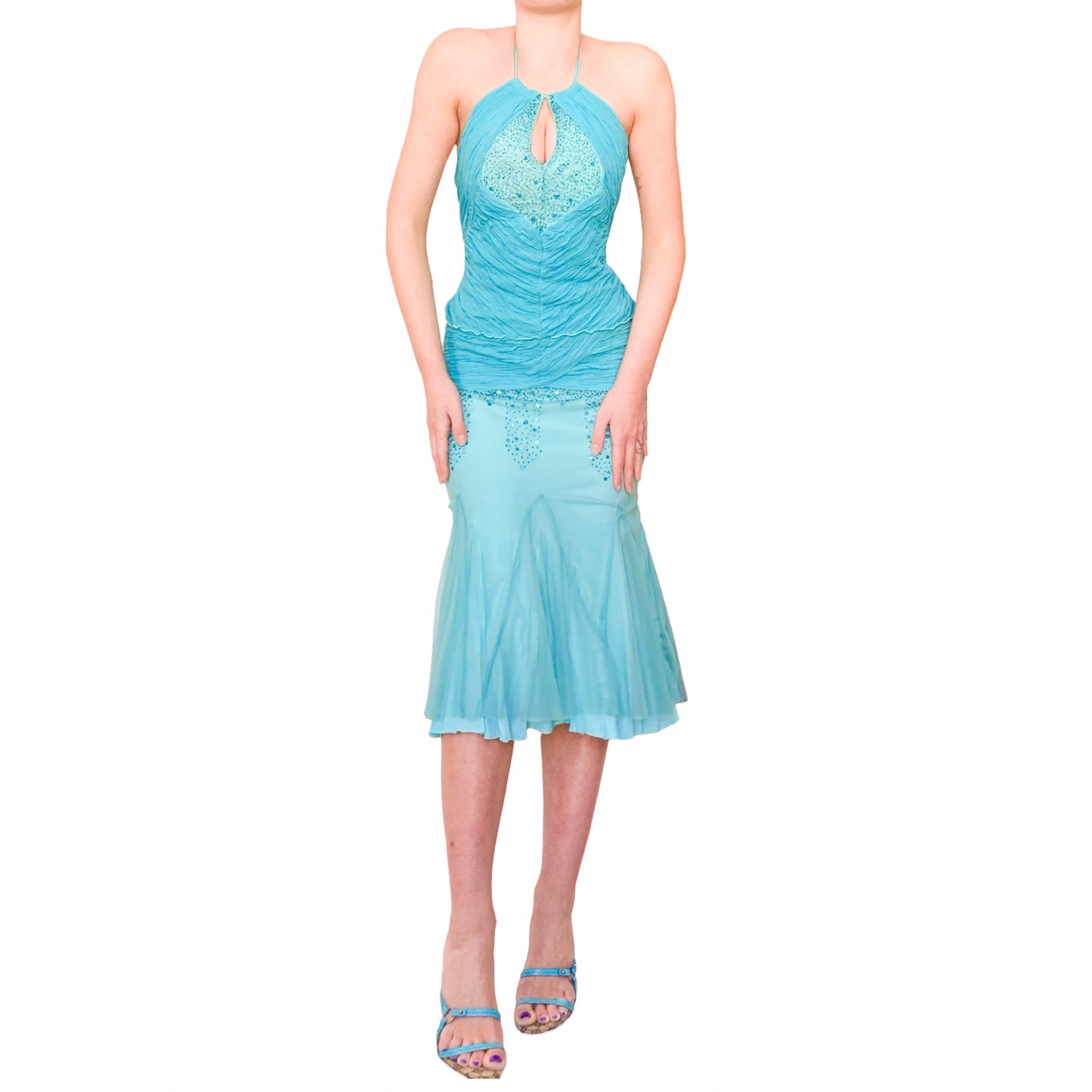 Luxury Italian Designer 2000's rare mermaid silk set