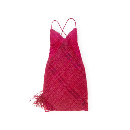 La Perla 1990s bare back burgundy dress
