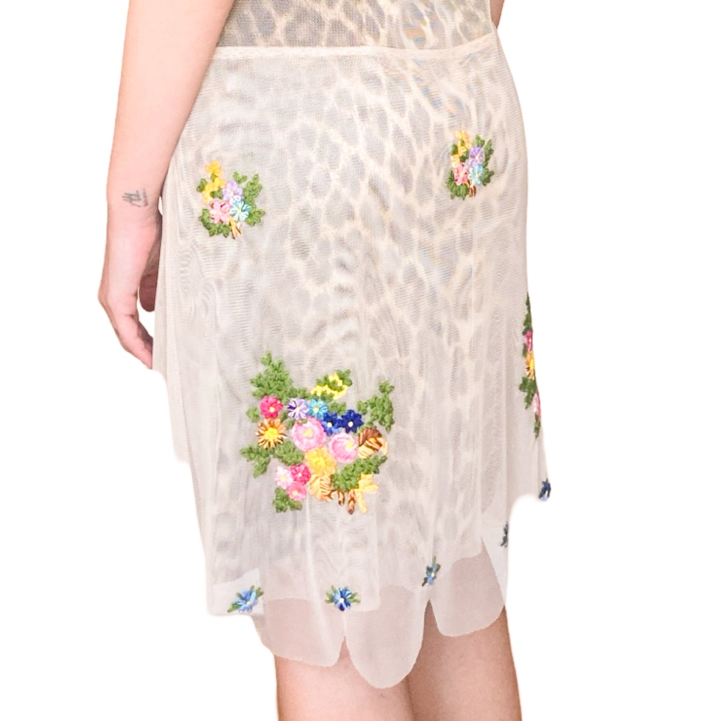 Moschino S/S 2000 Leopard Embroidered Mesh Dress - Campaign