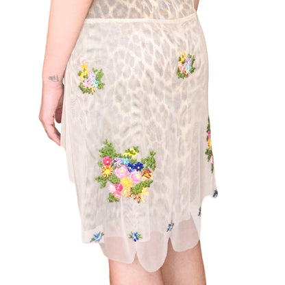 Moschino S/S 2000 Leopard Embroidered Mesh Dress - Campaign