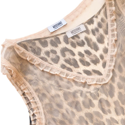 Moschino S/S 2000 Leopard Embroidered Mesh Dress - Campaign