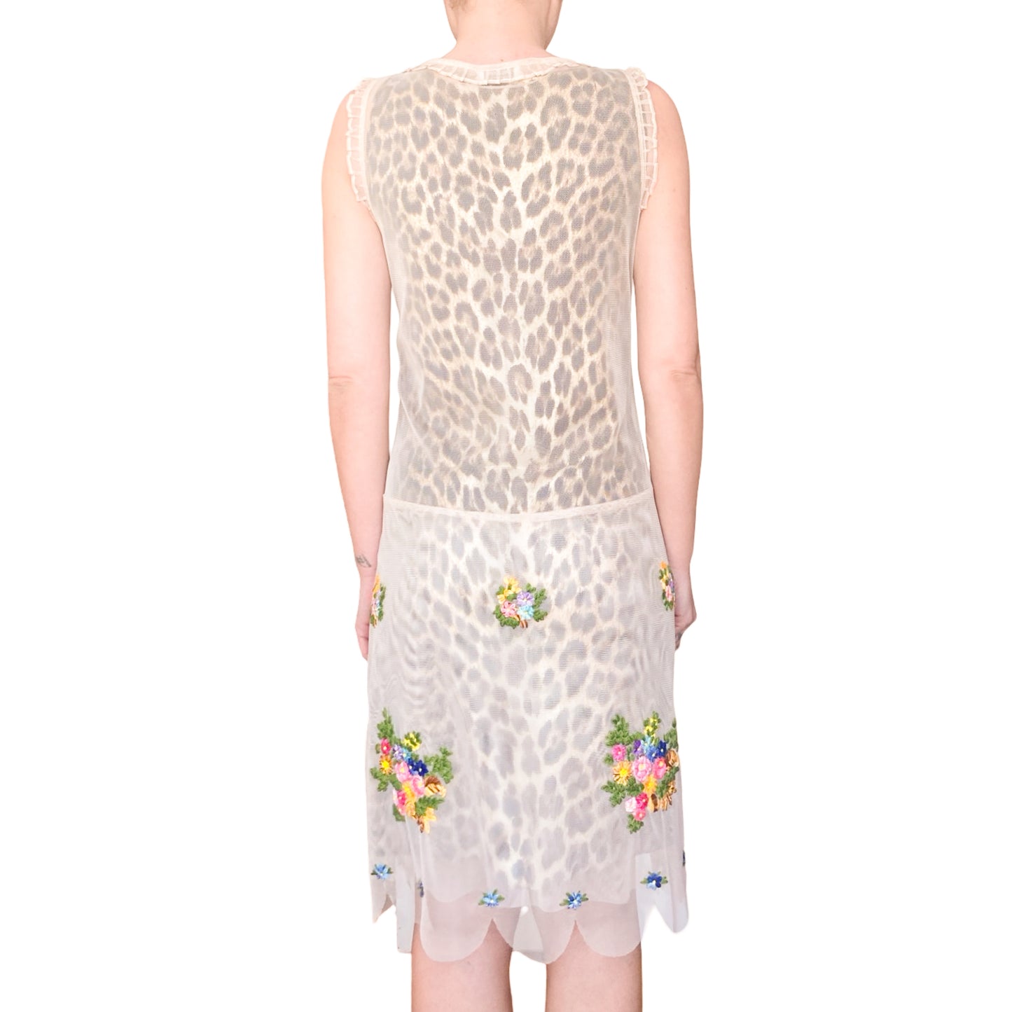 Moschino S/S 2000 Leopard Embroidered Mesh Dress - Campaign