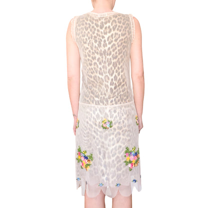 Moschino S/S 2000 Leopard Embroidered Mesh Dress - Campaign