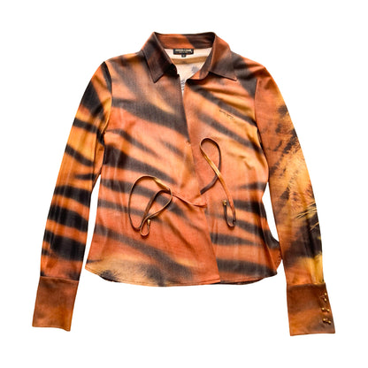 Roberto Cavalli F/W 2000 Iconic Tiger Silk Shirt