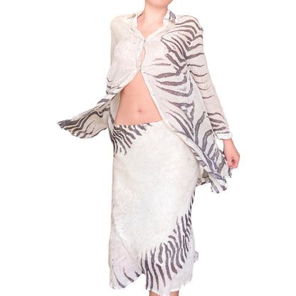 Roberto Cavalli S/S 1999 runway zebra set