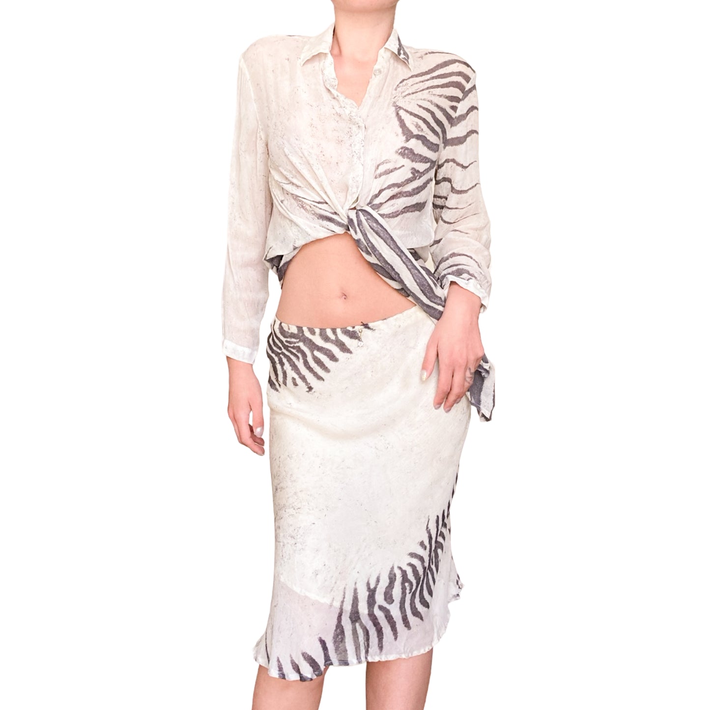 Roberto Cavalli S/S 1999 runway zebra set