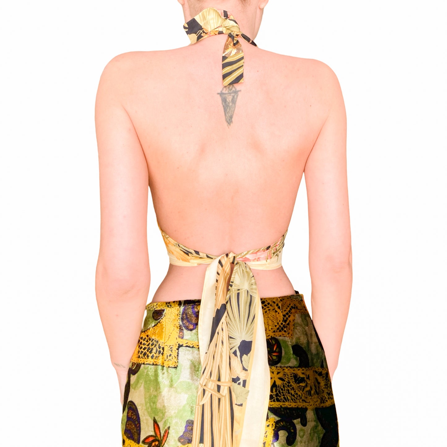 Salvatore Ferragamo "Jungle" silk wrapped vintage top
