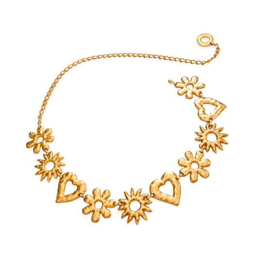 90s Gold Metal Belt – Hearts, Suns & Daisies