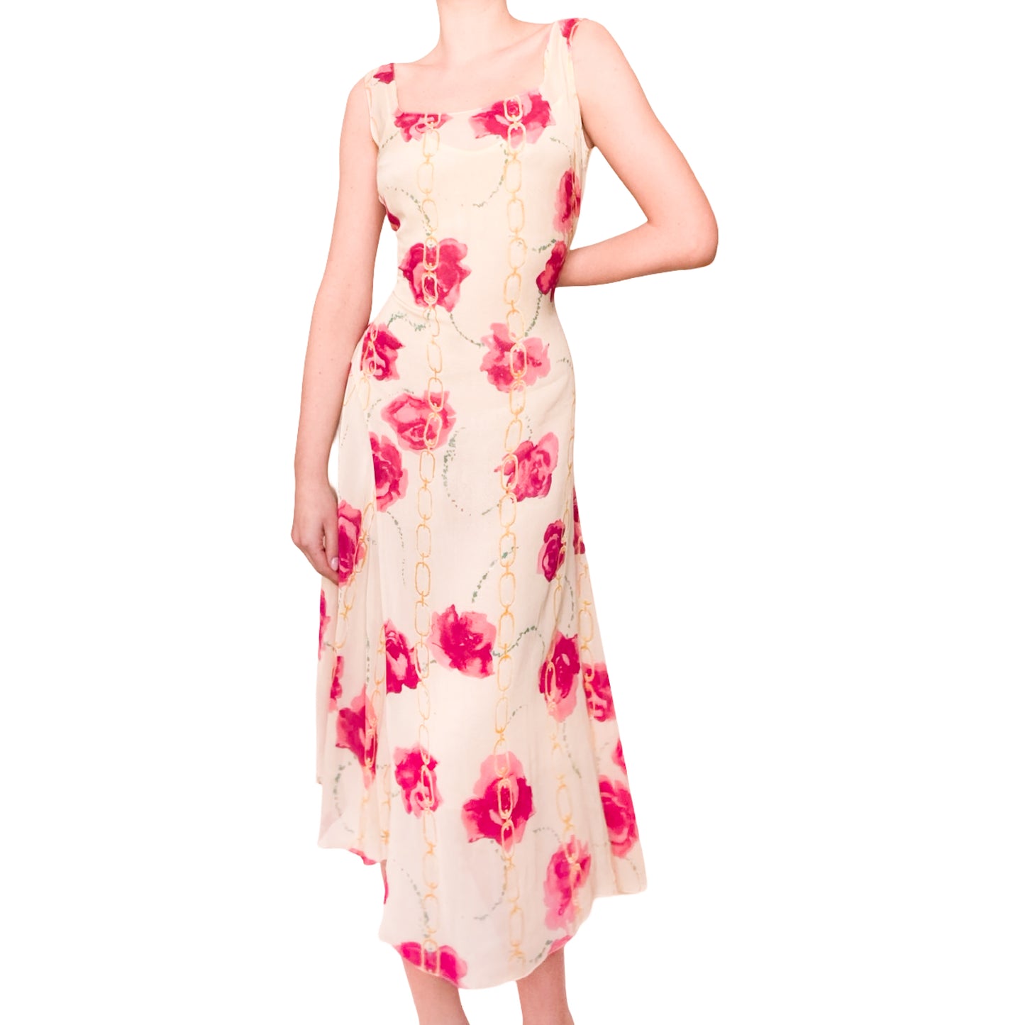 Anna Molinari S/S 1997 roses print dress - documented
